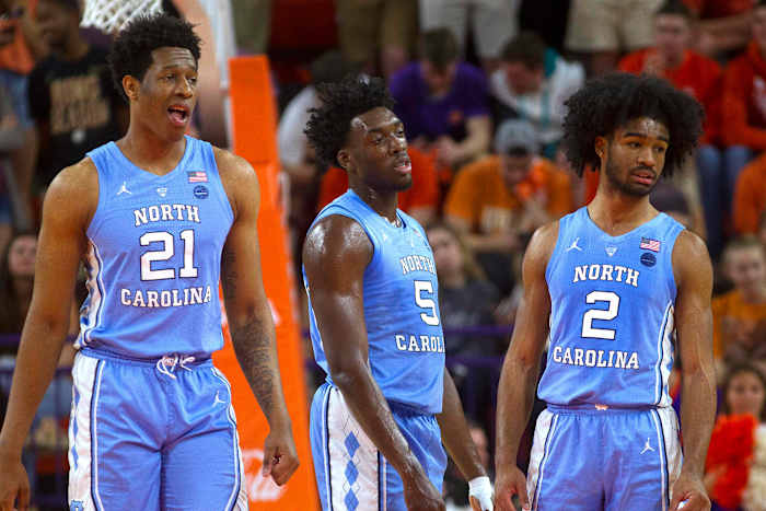 Sterling Manley (21) would have contributed in a thin post rotation this season. (Nassir Little and Coby White might have helped, too.)